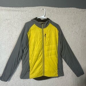 Smartwool Smartloft X-60 Yellow Gray Jacket. Outdoor Hiking Gorpcore Wool Large